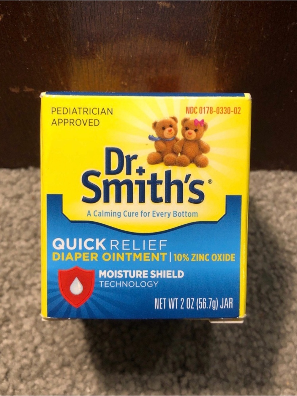 Dr. Smith's Quick Relief Diaper Rash Ointment  Zinc Oxide Moisture Shield, 2oz